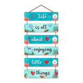 Artvibes Life Is All About Enjoying Printed Wooden Wall Hanging | Quotes Decor Item | Wall Illustrations | Office Decor | Inspirational Quotes Wall Art | Mdf Wall Decoration | Gift Items (WH_3280N)