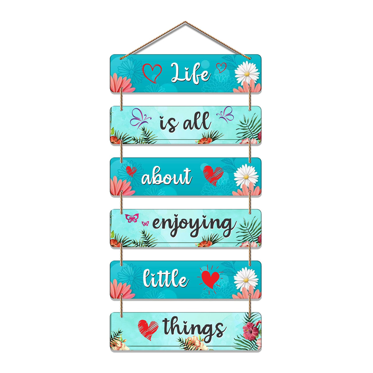 Artvibes Life Is All About Enjoying Printed Wooden Wall Hanging | Quotes Decor Item | Wall Illustrations | Office Decor | Inspirational Quotes Wall Art | Mdf Wall Decoration | Gift Items (WH_3280N)