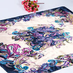 PALAY Silk Feel Scarf for Women Stylish Floral Large Square Royal Blue