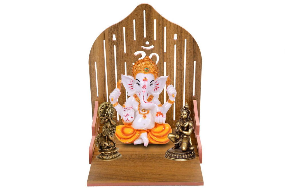 VJ Sons Wooden Temple Plywood Mandir Singhasan,Baal Gopal,Pooja Room Home Decore Office Or Home Temple (Brown)