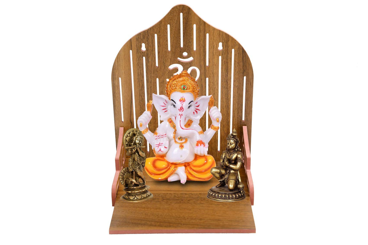 VJ Sons Wooden Temple Plywood Mandir Singhasan,Baal Gopal,Pooja Room Home Decore Office Or Home Temple (Brown)