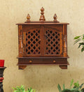 Rajasthan Art And Craft Wood Home Temple ( Brown) (JLNA)
