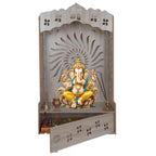 AR ART Divya Pooja Mandir for Home and Office Foldable Wall Mounted Pooja Stand Devghar Mandir (080)