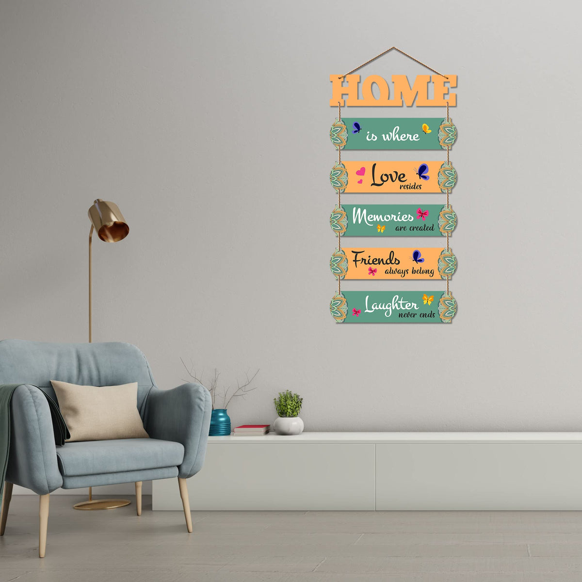 Artvibes Home Is When Love Resides Wooden Wall Hangings Decor For Home | Living Room | Quotes Decor Item | Home Quotes Wall Hanging | Modern Decor Items | Wall Poster | Artworks Hangings (WH_6611N)