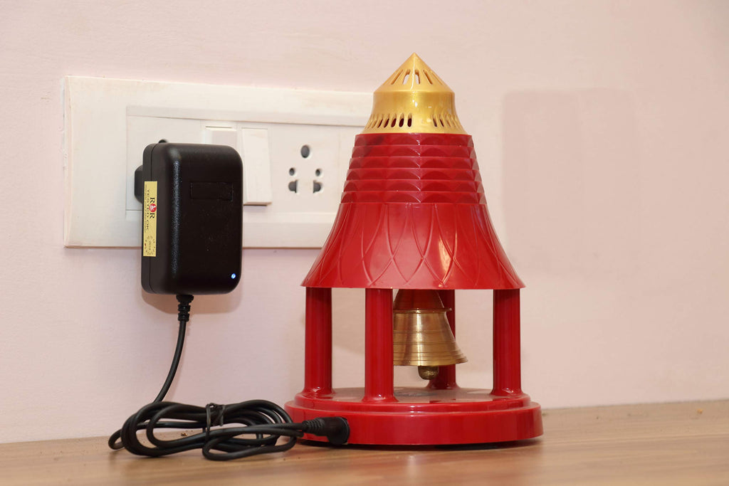R&R Spirituals Metal Home Temple/Pooja Mandir/Mandir for Home Added Combo (Red)