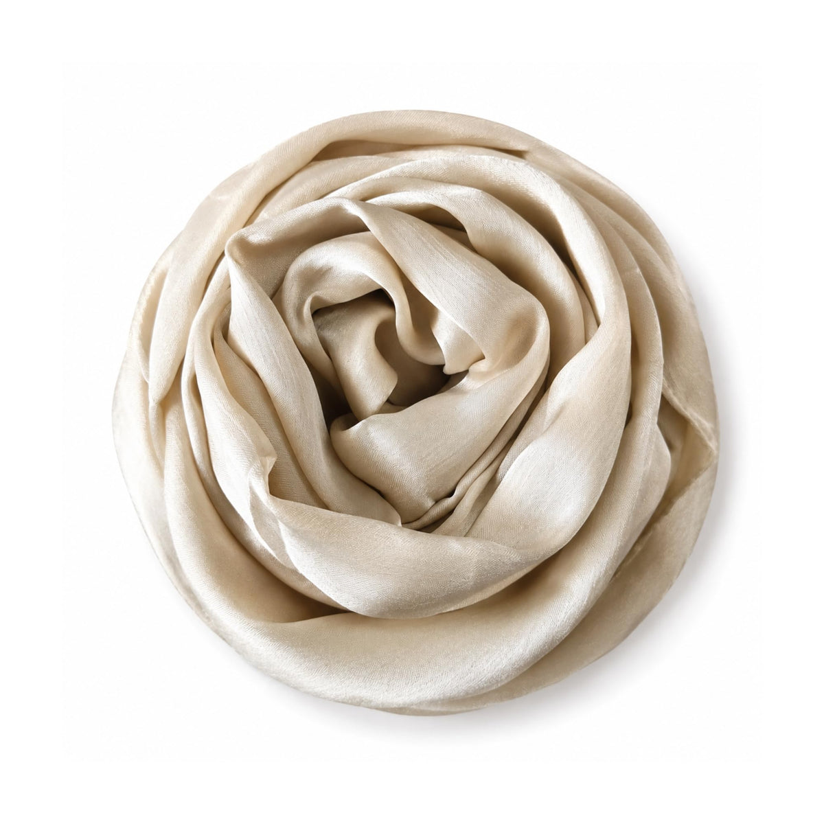 Leaf & FEATHER™ Muna Satin Hijab Scarf for Women | 200 x 70 cm | Silky Smooth & Lightweight | Daily and occational wear (Cream White)