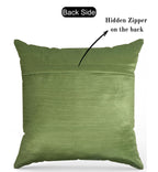 Stuffique Velvet Foil Cushion Covers 16 inch x 16 inch Set of 2, Pista Green