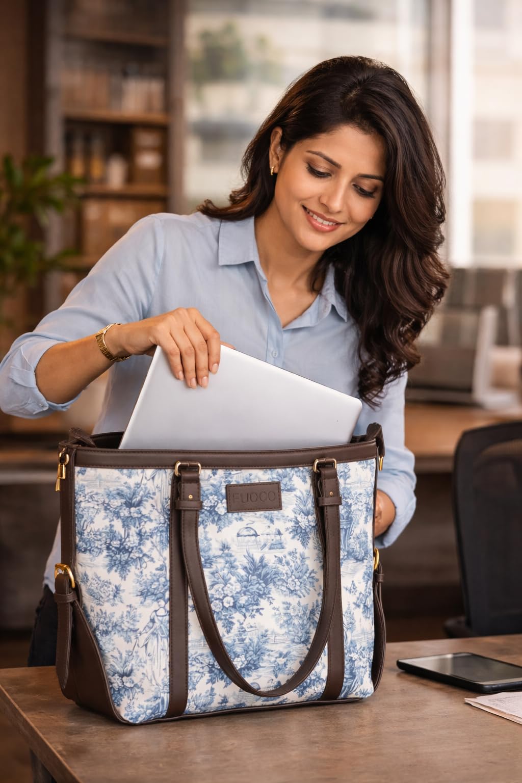 FUOCO Stylish Handbags & Tote Bags for Women – Large Capacity Shoulder & Crossbody Side Bag with Adjustable Strap & Zipper Closure for Office, Work, College & Travel