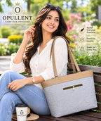 OPULLENT Large Capacity Tote Bag For Women, Olive Oil