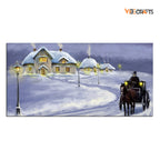 VIBECRAFTS Canvas Paintings for Living Room Drawing Room Rural Landcape In Winters Canvas Wall Painting Fitted With Wooden Frame For Home | Office | Living Room | Gift (PTVCH_2487)
