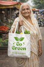 Bhoomi Impex Cotton Tote Bag - Reusable Eco-Friendly Shopping & Everyday Carry Bag, Lightweight & Durable_ Print - 18