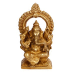 ARTVARKO Brass Ganesha Bhagwan Idol Ganesha Statue Ganpati Murti for Puja Home Entrance Decor Gift Height 6 Inch