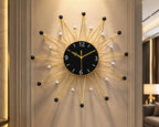 Mahira Artefacts Luxury Gold Sunburst Metal Wall Clock