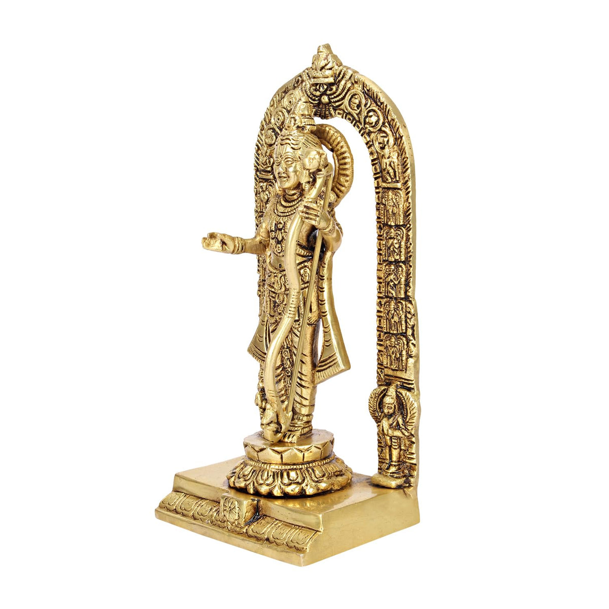 ARTVARKO Brass Ram Lalla Idol Ayodhya Murti Shree Ram Lalla Statue Mandir Puja Office Home Décor Gift Gold, Height- 9.5 Inch,Standard 1pcs.