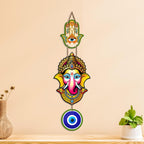 Artvibes Siddhivinayak Evil Eye Wall Hanging for Home Entrance Decor | Nazar Battu Protection Wall Art for Living Room Bedroom Temple Office | Vastu Good Luck Positive Energy Gift (WH_8556N)