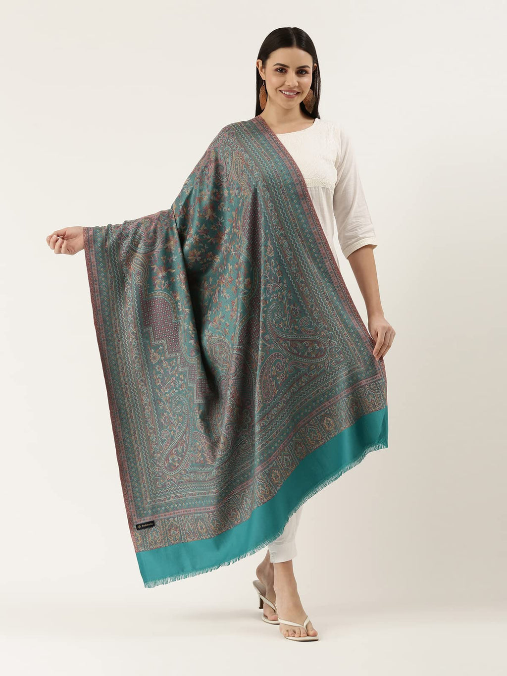 Pashmoda Women Aaraish Kashmiri Royal Paisley Design Jamawar Shawl (Size: 101 X 203 Cms)
