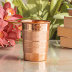 INDIAN ART VILLA Luxury Copper Glass Tumbler, Drinkware, 275 ML, Pack of 1