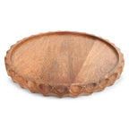 FABULO 10-Inch Round Wooden Serving Tray | Decorative Tray For Table & Kitchen | Stylish Home Decor & Table Organizer.