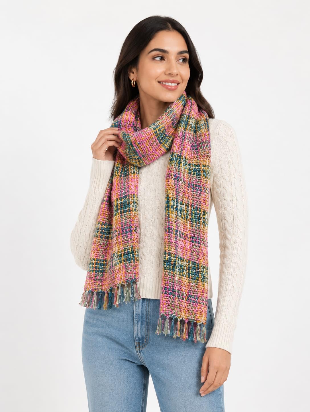 HAUTEMODA Women Woolen Multicolour Muffler/Stole/Scarf (Multicolor10)