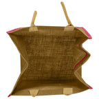 Double R Bags Reusable Grocery Shopping Jute Gift Bag With Cotton Handle for Wedding, Return Gifts & Birthday Party - (Brown) Pack of 24