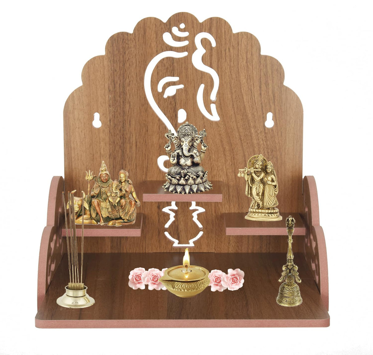 VINAYAK Home and Decor Wooden Home Temple,Versatile Wood Pooja Ghar, Blending Elegance with Functionality 160