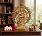 KridayKraft Metal Shiva Idol Natraj Statue for Home Decor,Gold Plated Dancing Shiva Natraja/Natrajan (Mahakal Murti) Showpiece Figurine Murti Deccoration & Gifts Article...