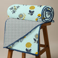 Urban Space 100% Cotton Malmal Double Bed Dohar, All Season Reversible Blanket, Soft, Lightweight and Breathable Ac Dohar/Quilt/Blanket/for Bed, Sofa AC Blanket (86 x 95 inch, Radiance Sky Blue) Kafalo