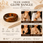 Tiger Amber Glow Resin Chunky Bangle for Women and Girls, size 2.2