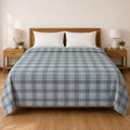 Bhoomi Impex Premium 100% Cotton Dohar for King Bed | 2 Layer Lightweight AC Blanket | 150 GSM | Summer Comforter | Ultra Soft Breathable All Season Blanket Grey Checks Kafalo