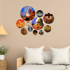 Artvibes Start with Jesus Christian Round Shape MDF Wooden Wall Art for Home Decoration | Spiritual Decor Items | Wall Art Paintings | Wall Poster| Stylish Modern Artwork | Gift (WPS_124N), Set of 11