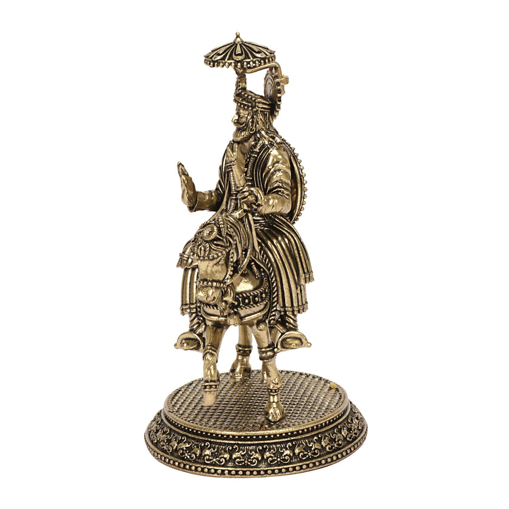 ARTVARKO Brass Baba Ramdev Ji Idol Ram Dev Pir Murti for Office Home, Mandir Showpiece Decor Gift Idol 5 Inch