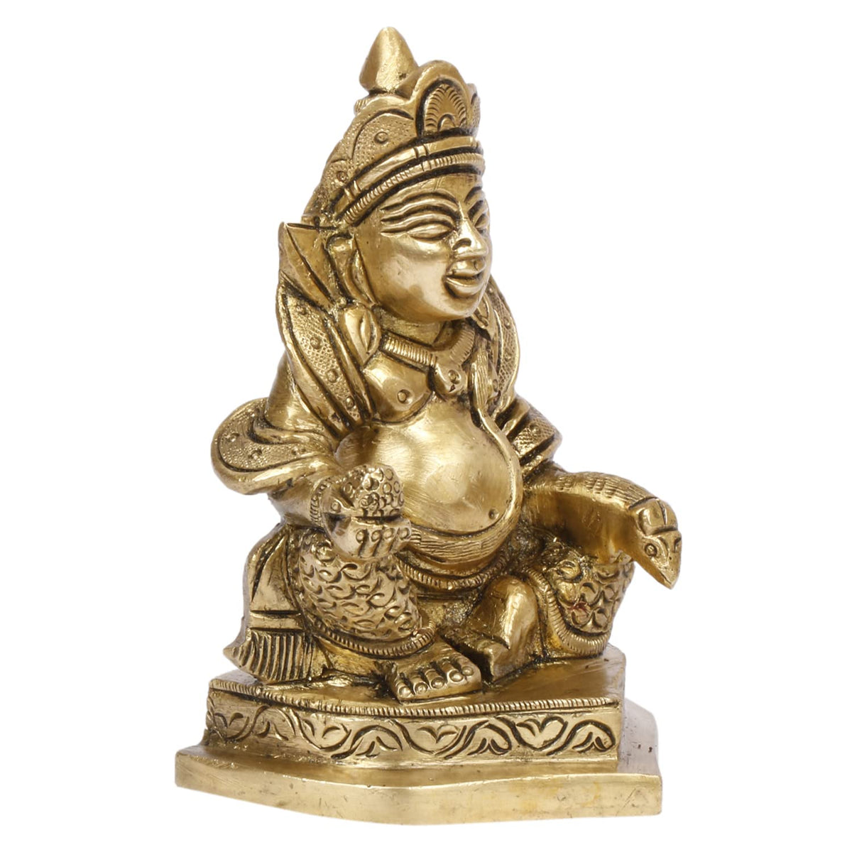ARTVARKO™ Brass Lord of Treasure Wealth Maharaj Kuber Murti Statue for Tijori Locker Money Safe Kubera Idol for Maha Dosh Nivaran Prosperity Home Décor (6.5x5x9.5 cm)