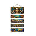 Artvibes Spiritual Indian Folk Design Wooden Wall Hanging Decoration Items for Home | Bedroom | Mdf Designer Artwork Decorative for Living Room | Ideal Gifts | Stylish Modern Decor Item (WH_6716N)