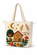 OLL Floral Canvas Tote Bag for Women | Pinterest Viral Aesthetic Tote Bag | 15x15 Inch Large Reusable Shoulder Bag | Summer Casual Daily Use Handbag for Office, College, Shopping & Travel - DGSN-19