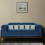 Trance Home Linen Set of 5 Premium Cotton 12x12 inch Cushion Covers for Sofa and Diwan | Small Cushion Covers – (12x12 inch | 30cmx30cm, Huvu Blue) – Set of 5