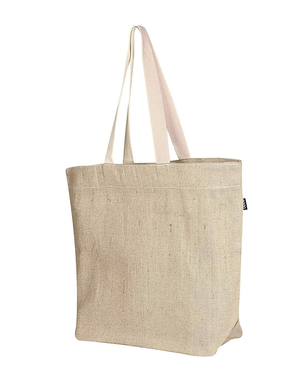 THE BESTSELLERS 91831 Essentials Carrying Bag, 100% Jute/Cotton, Reusable, Eco Friendly, Large, Beige (Natural) MADE IN INDIA