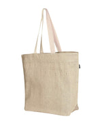 THE BESTSELLERS 91831 Essentials Carrying Bag, 100% Jute/Cotton, Reusable, Eco Friendly, Large, Beige (Natural) MADE IN INDIA