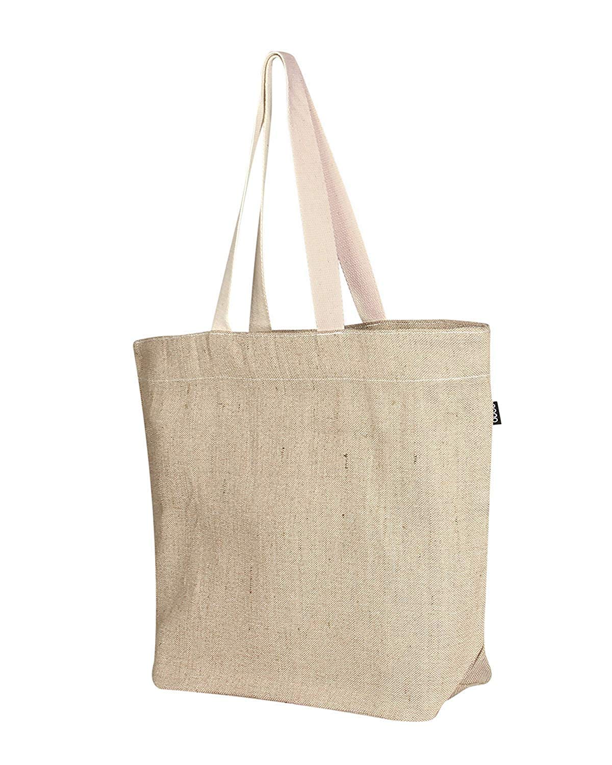 THE BESTSELLERS 91831 Essentials Carrying Bag, 100% Jute/Cotton, Reusable, Eco Friendly, Large, Beige (Natural) MADE IN INDIA