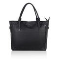 DAZZLE Women's Pu Leather Tote Bag with Sturdy Handle, Main Compartment, Adjustable Strap, 30 cm x 40 cm x 15 cm (BLACK)