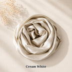 Leaf & FEATHER™ Muna Satin Hijab Scarf for Women | 200 x 70 cm | Silky Smooth & Lightweight | Daily and occational wear (Cream White)