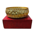 Crafts King Luxury Golden Tray 6 Inch | Handcrafted Decorative Plate | Ideal for Diwali, Pooja & Festive Gifting