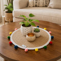 Recho Table Decor Jute Placemat, Colorful, Round, 14 inch Kafalo
