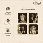 Shilpkala 5 Inch Laxmi & Ganesh Ji Brass Idol (Statue, Murti) for Table, Home & Office Decor, Worship & Gift