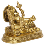 ARTVARKO Brass Ganesh Resting Statue Murti Blessing Ganesha Idol Vinayak Ganpati for Home Entrance Décor Temple Puja Gift.