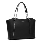 Miraggio Dakota Solid Structured Tote Bag for Women | For Office Use, Work | Fits Upto 16 Laptop | Stylish Handbag For Women (Black)