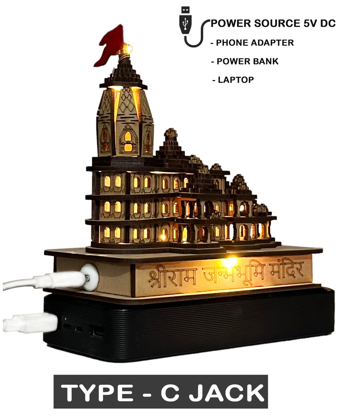 Maclarg India Ram Mandir Ayodhya 3D Model, 14x8x15 CM