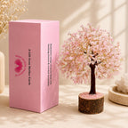 Reiki Crystal Products Rose Quartz 500 Bead Crystal Stone Tree | Natural Gemstone Money Tree for Love, Harmony, Emotional Balance & Positive Energy | Home Office Décor, Vastu & Feng Shui Gift