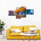 VIBECRAFTS Beautiful Colorful Trees 4 Pieces Canvas Wall Painting Fitted With Wooden Frame For Home | Office | Living Room | Gifts (PTVC4Pcs3_15504)
