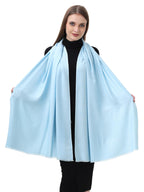 EH Pashmina scarf for women, twill weave, thick, solid color wraps, all weather, large, warm, very soft pashmina feel scarves (BABY BLUE)