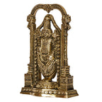 ARTVARKO Brass Tirupati Balaji Venkateshwara Idol Vishnu Chakra Namah Shankh Statue Murti Lord Srinivasa Pooja Vastu Religious Idol for Home Office Temple Decor Gift 8 Inch